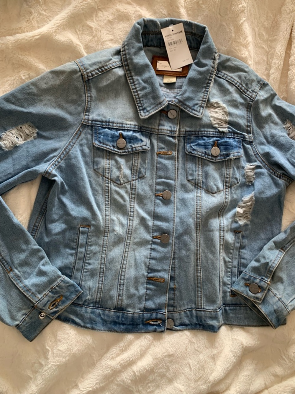 New Indigo Saints Women’s Distressed Jacket size Large Juniors